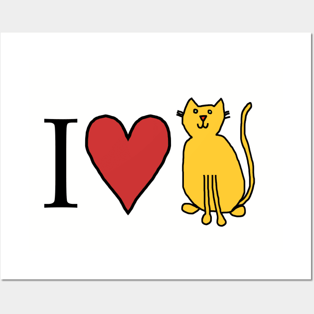 I Love Cats Wall Art by ellenhenryart